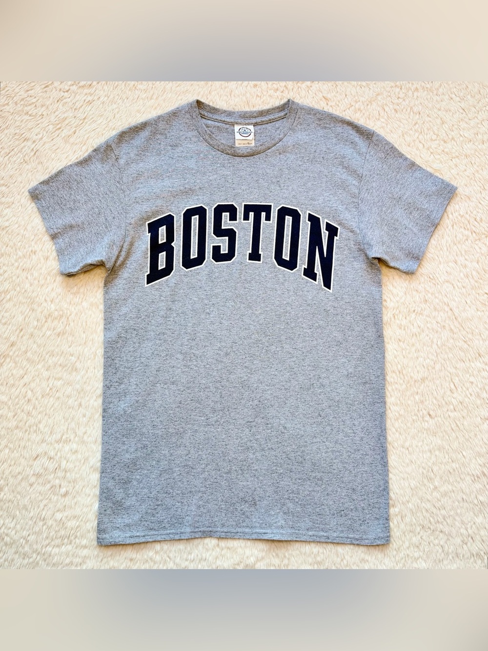 VTG 90’s Y2K Delta Pro Weight Collegiate Boston Graphic Gray T-Shirt Unisex S